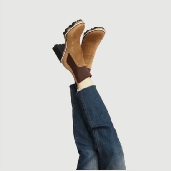 RAG & BONE Shiloh High Golden Brown Ankle Boot Sz 38.5 US 8.5 Leather Block Heel - Picture 15 of 16